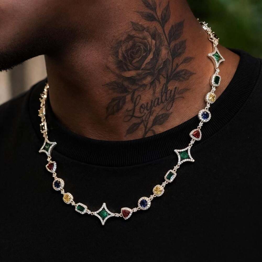 Multi Coloured Gemstone Necklace 20 Inch 083 C